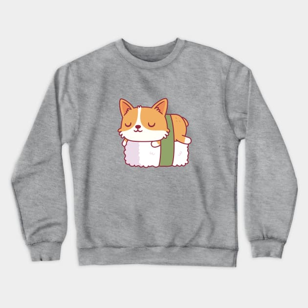 Cute Corgi Sushi Doodle Crewneck Sweatshirt by rustydoodle